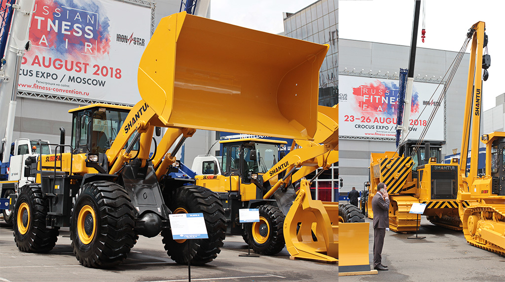 Фронтальный погрузчик Shantui SL60W-2 и трубоукладчик SP90V