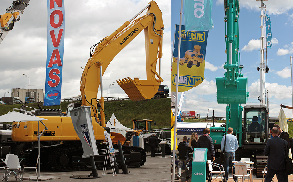 Гусеничные экскаваторы Sumitomo SH330LC и Kobelco SK210LC
