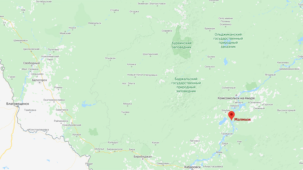 Село Малмыж на карте