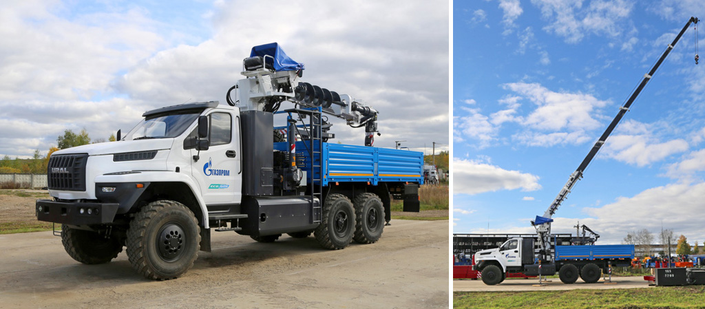 Кран-манипулятор КМА-150-3 на вездеходном шасси