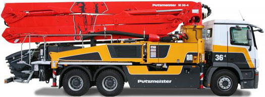 Автобетононасос Putzmeister BSF 36-4 с высотой подачи до 30 м
