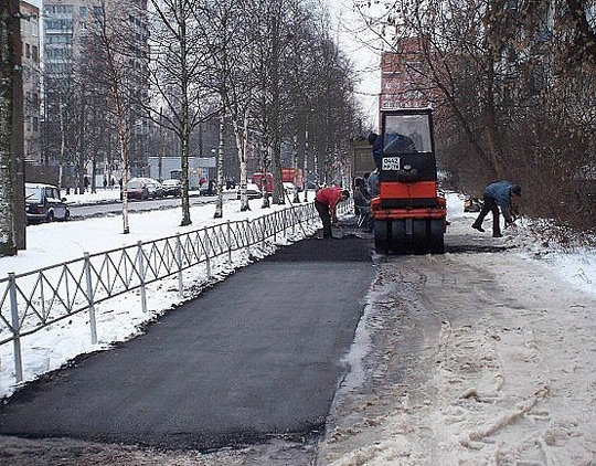 Укладка асфальта зимой