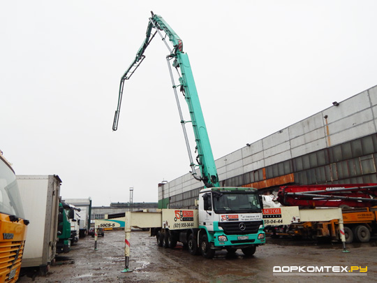 Автобетононасос Everdigm ECP50CS-5 на шасси Mercedes Actros 4141B готов к работе