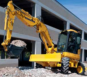 Колесный экскаватор с малым весом поворотной платформы Komatsu PW98MR-8