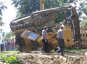 Авария бульдозера