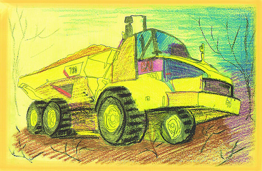 Страницы новогоднего календаря Caterpillar