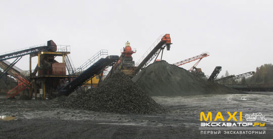 Производство щебня с помощью оборудования Sandvik