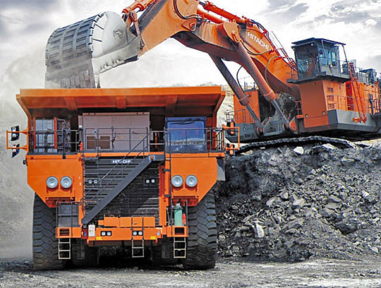 Hitachi производит карьерные самосвалы Hitachi с полезной нагрузкой от 29 до 254 т