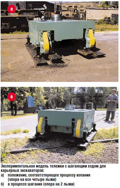 Эксперементальная модель тележки с шагающим ходом для карьерных экскаваторов