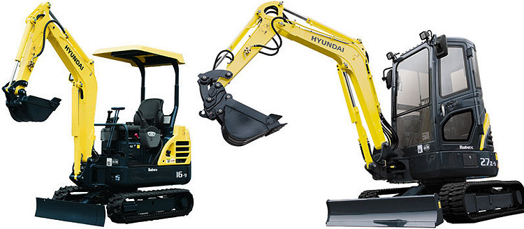 Мини-экскаваторы Hyundai R16-9 и R27Z-9
