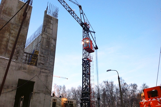 Кран Potain GTMR-366 на строительстве объекта в г. Железнодорожный