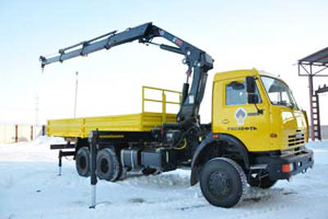 Карготек РУС представил КМУ HIAB 288EP-3 DUO на базе КАМАЗ 53228