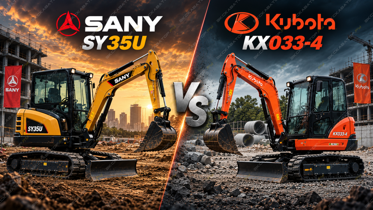 SANY SY35U vs Kubota KX033-4: сравнение мини-экскаваторов