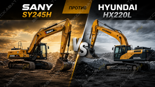 SANY SY245H против Hyundai HX220L: сравнение гусеничных экскаваторов