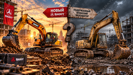 Новый SANY или подержанный японский экскаватор: что выгоднее на горизонте 3 лет