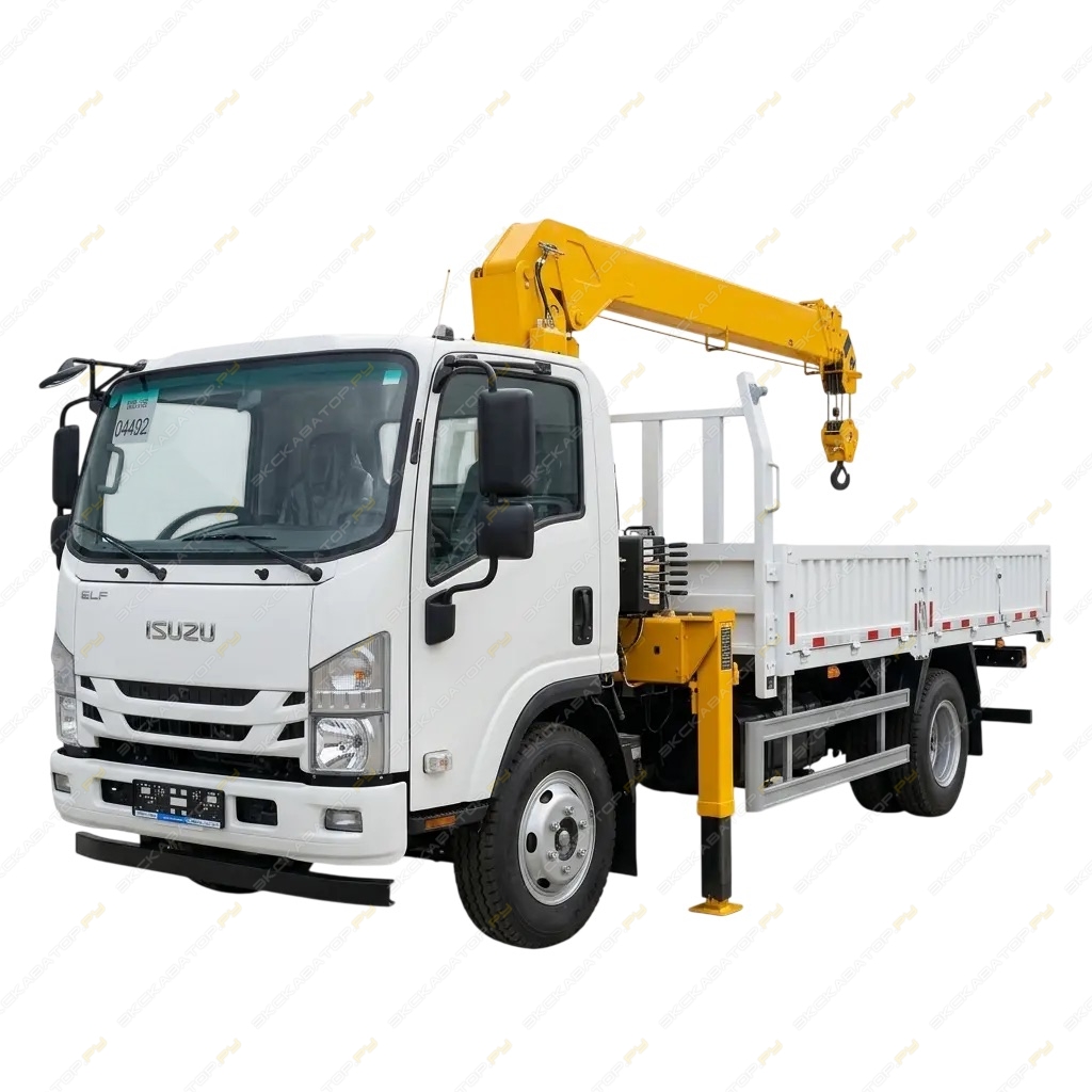 Бортовой грузовик Isuzu Elf (N-series) с КМУ XCMG, [0]