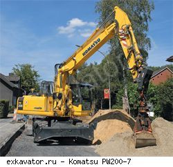 Колесные экскаваторы Komatsu PW200-7