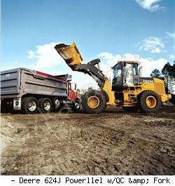 Фронтальные погрузчики колесные John Deere 624J Powerllel w/QC & Fork