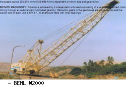 Драглайны экскаваторы BEML W2000