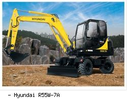 Мини-экскаваторы колесные Hyundai R55W-7A